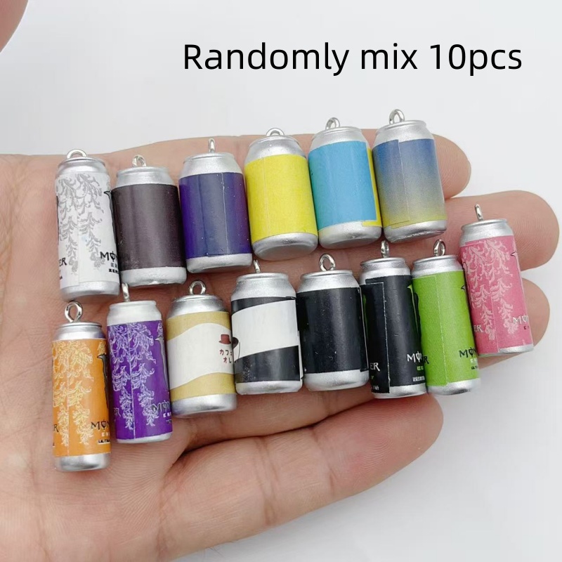 Men Keychain Accessories - 10 stuks mini simulatie drankblikjes hars