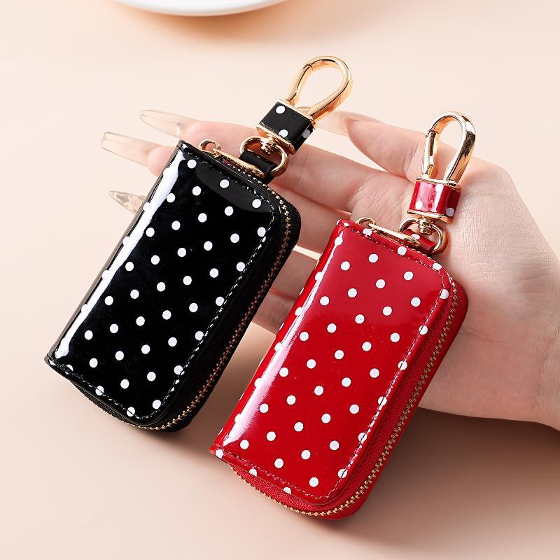 Men Accessories In Store - Polka Dot glanzend lakleren sleuteletui met