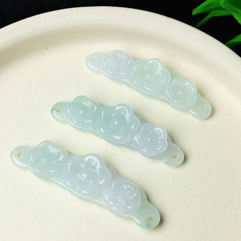 Men'S Accessories Jewelry - 1pc Natuurlijke Jadeïet Smaragd Bloem Handkaart