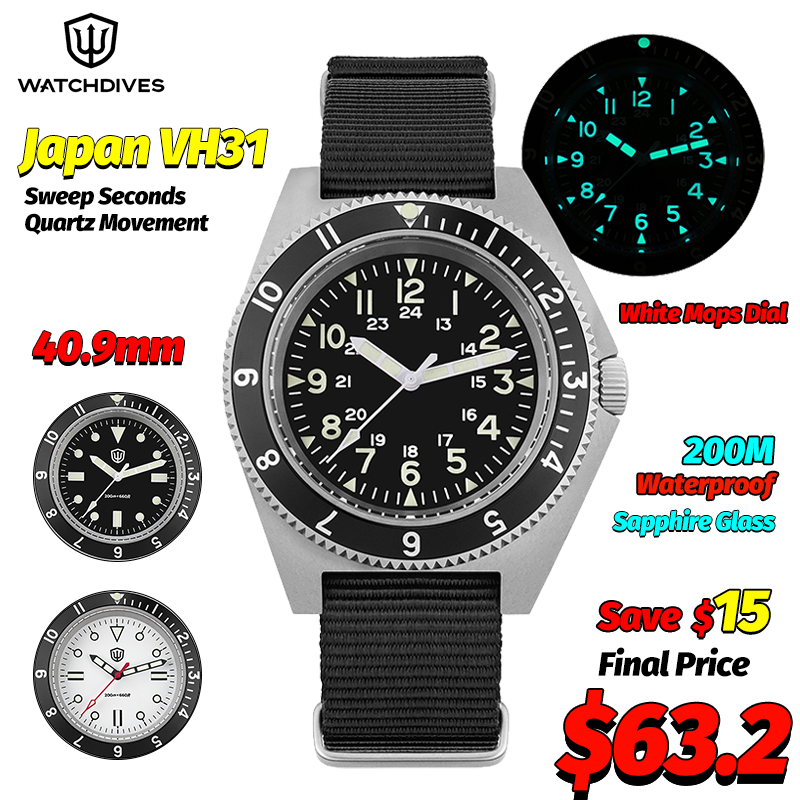 Men'S Accessories Jewelry - Watchdives WD1972 Quartz Horloge Saffier Lichtgevende