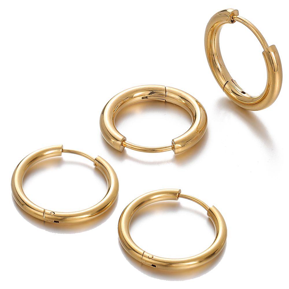 Men Accessories Earrings - 2 stuks 8/10/12/14/16/18mm Rvs Hoepel Oorbellen