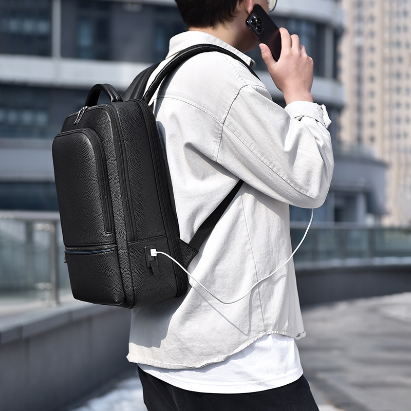 Pu Lederen Heren Rugzak Usb Op - Men Accessories Bag recensie en prijs