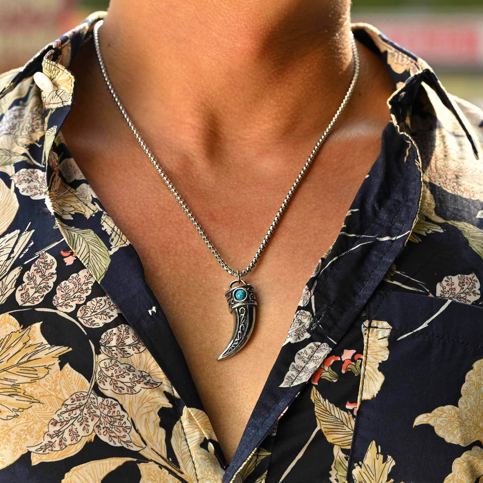 Vintage hoorn bedels ketting v - Men Accessories Ethnic recensie en prijs